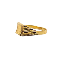 Diamond Cut Signet Baby Ring 14K Gold