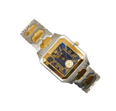 Sehgal Marbleous Watch - Black Marble - Two-Tone Gold Plated