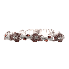 VVS Moissanite Dark Red Roses by Sehgal – Patented Bracelet – 925 Sterling Silver