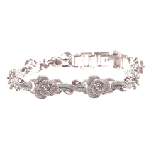 VVS Moissanite Pink Roses by Sehgal – Patented Bracelet – 925 Sterling Silver