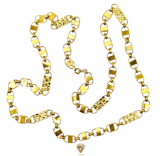 Piet Piet Flat Magnum Chain – Silver 925 Gold Plated - 7mm / 70cm - Two-sided