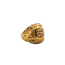 Diamond Cut Signet Baby Ring 14K Gold