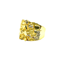 Large Piet Piet Ring – Silver 925 Gold Plated with Diamond Cuts