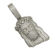 VVS Moissanite Iced Out Jesus Pendant – Silver 925