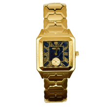 Sehgal Marbleous Watch - Black Marble - Gold Plated