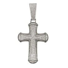 VVS Moissanite Iced Out Rounded Cross Pendant – Silver 925