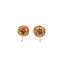 Emerald Cut Halo Earrings 14K Gold