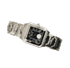 Sehgal Marbleous Watch - Black Marble - White Gold Plated