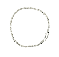 Solid Silver 925 Rope Bracelet – 3,2mm Diamond Cut