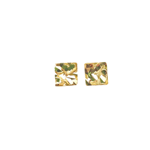 14k / 18k 6mm Square Piet Piet Earrings - Diamond Cut
