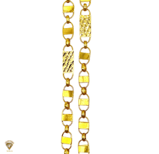 Piet Piet Flat Magnum Chain – Silver 925 Gold Plated - 7mm / 70cm - Two-sided