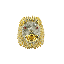 VVS Moissanite XL Lion Ring - Two-Tone Gold Plated & Silver 925