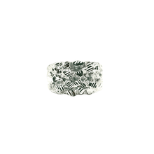 Mid-Size Piet Piet Ring – Silver 925 with Diamond Cuts (Flexible Size)