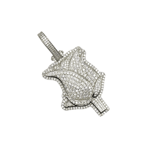 VVS Moissanite Solid Rose Pendant – Silver 925