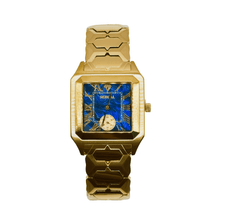 Sehgal Marbleous Watch - Royal Blue Marble - Gold plated