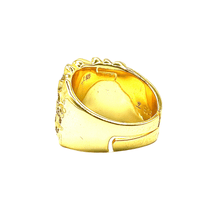 Large Piet Piet Ring – Silver 925 Gold Plated with Diamond Cuts