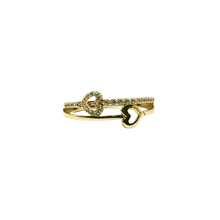 Double Row Heart Ladies Ring – 14K Gold