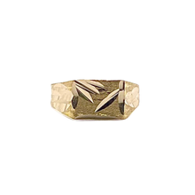 Diamond Cut Signet Baby Ring 14K Gold
