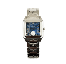 Sehgal Marbleous Watch - Royal Blue Marble - White Gold plated
