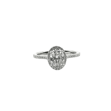 VVS Moissanite 1.5ct Oval Solitaire Ring with Pavé Halo – Silver 925