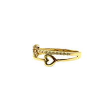 Double Row Heart Ladies Ring – 14K Gold