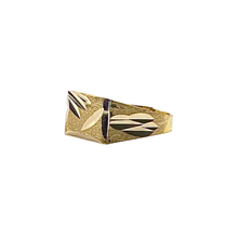 Diamond Cut Signet Baby Ring 14K Gold