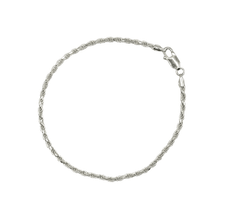 Solid Silver 925 Rope Bracelet – 2mm Diamond Cut