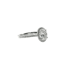 VVS Moissanite 1.5ct Oval Solitaire Ring with Pavé Halo – Silver 925
