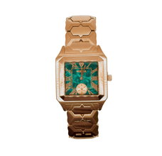 Sehgal Marbleous Watch - Emerald Green - Rose Gold plated