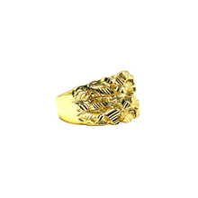 Mid-Size Piet Piet Ring – Silver 925 Gold Plated with Diamond Cuts (Flexible Size)