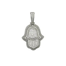 S / L VVS Moissanite Hamsa Hand Pendant - Silver 925