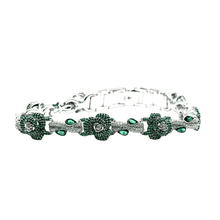 VVS Moissanite Dark Green Roses by Sehgal – Patented Bracelet – 925 Sterling Silver
