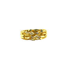 Small Piet Piet Ring – Silver 925 Gold Plated with Diamond Cuts (Flexible Size)