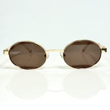 Ovoid Glasses - Gold Plated | Chocolate Brown Shade | Diamond Cut Lens
