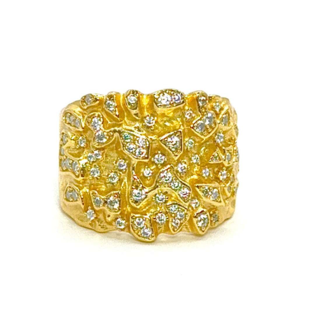 PIET PET RING VVS MOISSANITE - GOLD PLATED SILVER 925