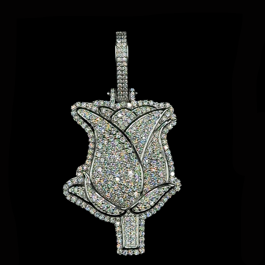 ROSE PENDANT - SILVER 925 WITH VVS MOISSANITE
