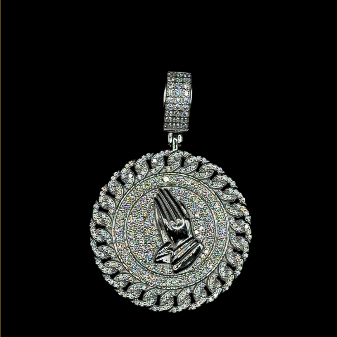 PRAYER PENDANT - SILVER 925 WITH VVS MOISSANITE