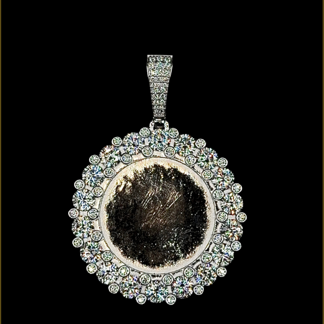 BIG STONE PHOTO PENDANT - SILVER 925 WITH VVS MOISSANITE