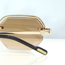 Elite Glasses - Gold plated | Polished Diamond Cuts | Brown Ruby