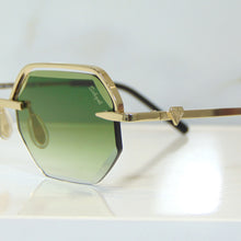 Elite Glasses - Gold plated | Polished Diamond Cuts | Emarald Green