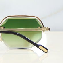 Elite Glasses - Gold plated | Polished Diamond Cuts | Emarald Green