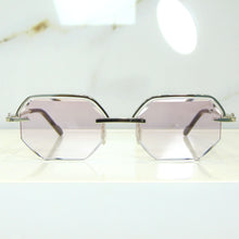 Elite Glasses - Whitegold plated | Polished Diamond Cuts | Lavish Pink