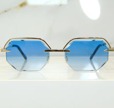 Elite Glasses - Gold plated | Polished Diamond Cuts | Heavenly Blue