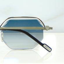 Elite Glasses - Whitegold plated | Polished Diamond Cuts | Magical Blue