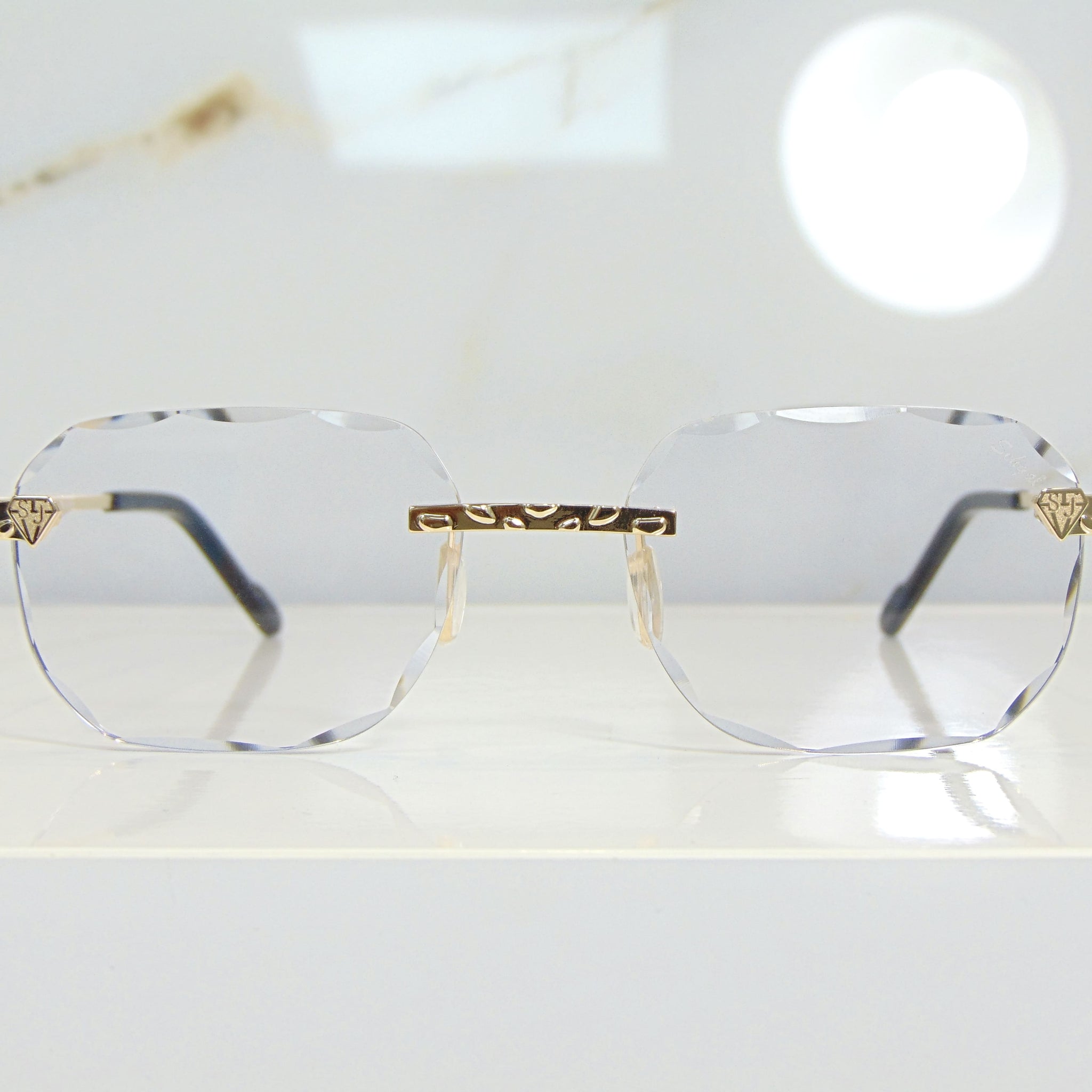 Nugget Glasses - 18 Carat Gold plated | Polished Diamond Cuts | Classy Transparent