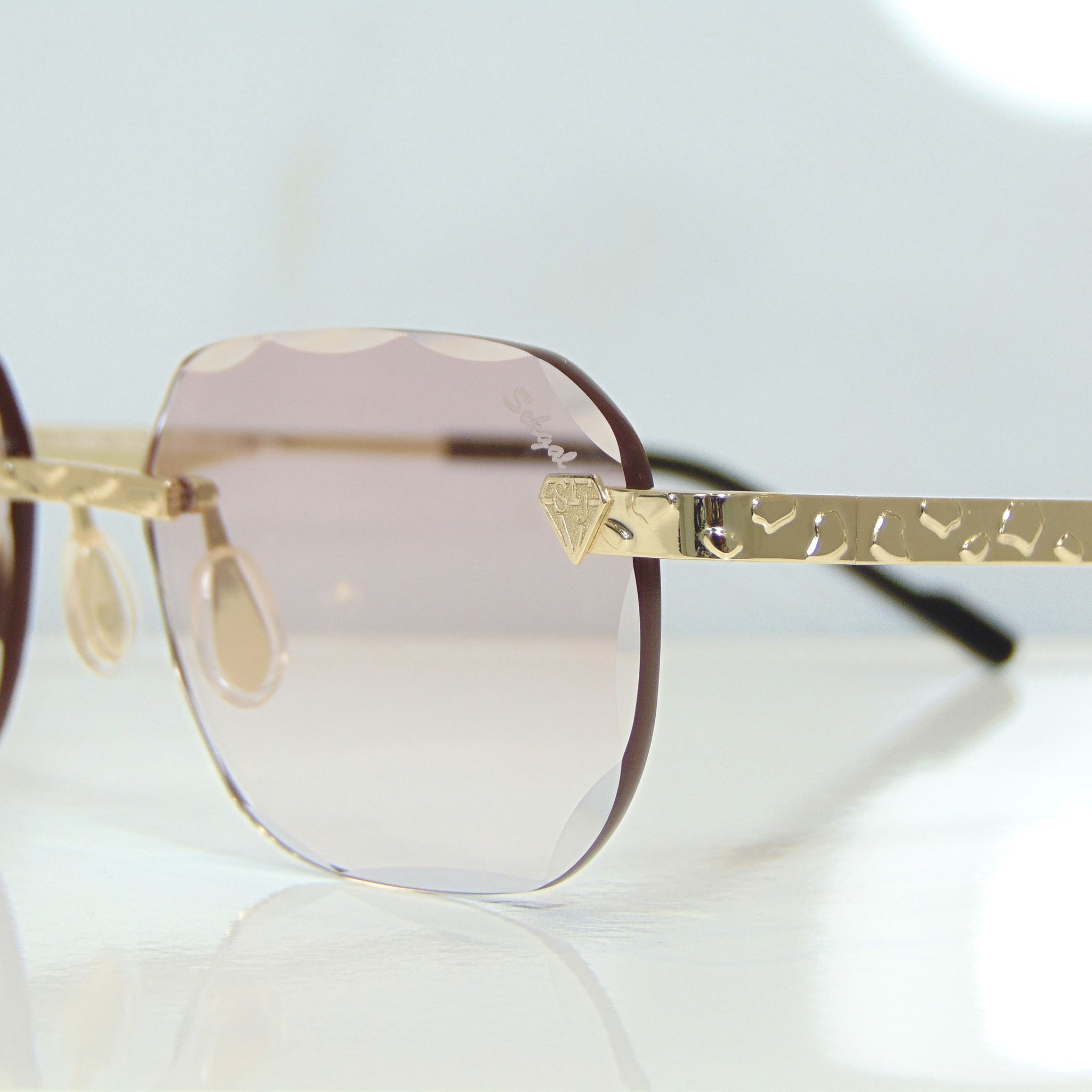 Nugget Glasses - 18 Carat Gold plated | Polished Diamond Cuts | Lavish Pink