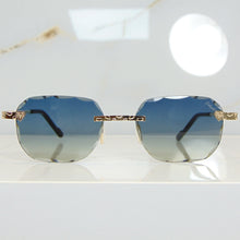 Nugget Glasses - Gold plated | Polished Diamond Cuts | Blue to Beige