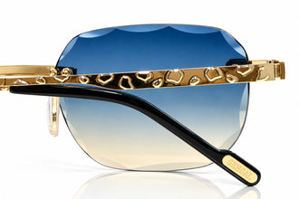 Nugget Glasses - Gold plated | Polished Diamond Cuts | Blue to Beige