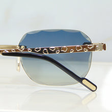 Nugget Glasses - Gold plated | Polished Diamond Cuts | Blue to Beige