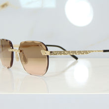 Nugget Glasses - Gold plated | Polished Diamond Cuts | Brown Ruby